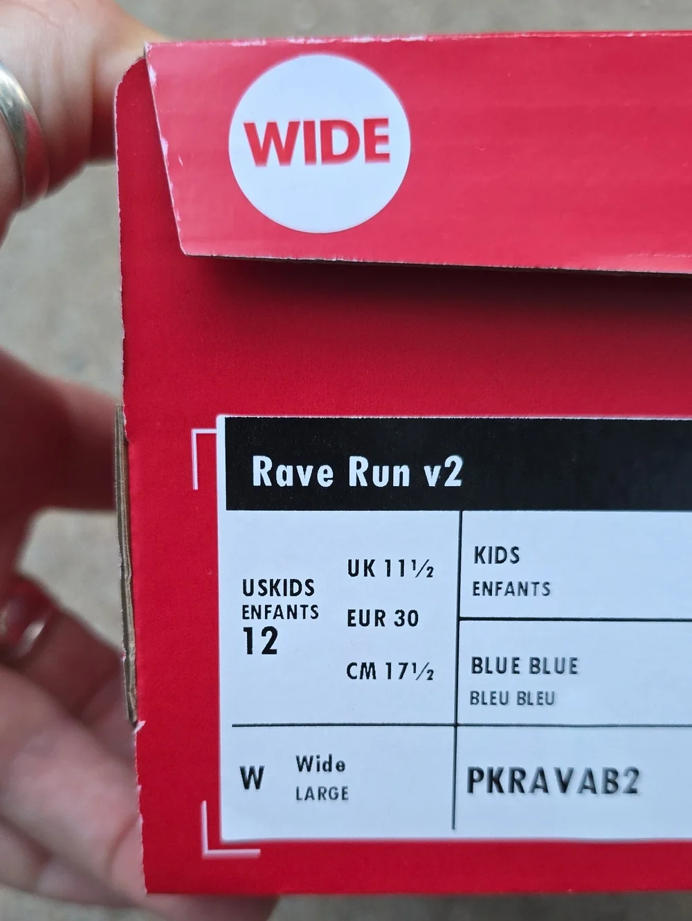 NWT New Balance Rave Run V2 PKRAVAB2 Navy Blue Sneakers Size Child 12 WIDE